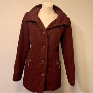 New York & Co burgundy coat